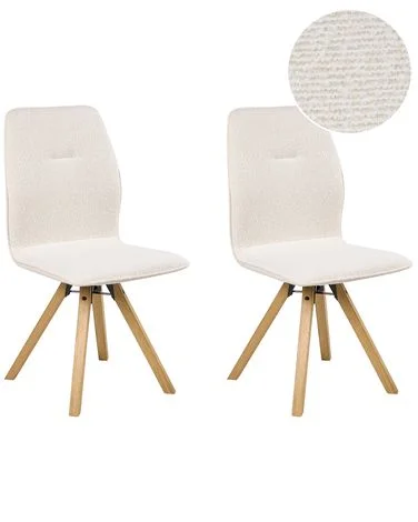 Sett med 2 spisestoler ALKALI Bouclé Off white v:8446064 Sett med 2 spisestoler ALKALI Bouclé Off white v:8446064