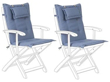 Sett med 2 rygg-/seteputer MAUI 40 x 54 cm Blå v:8892275 Sett med 2 rygg-/seteputer MAUI 40 x 54 cm Blå v:8892275
