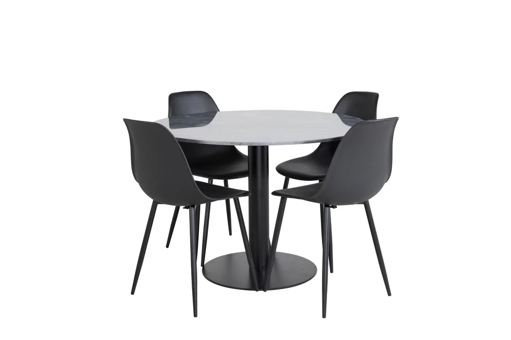 Estelle Spisegruppe 106 cm Rund med 4 Polar Stoler v:8688851