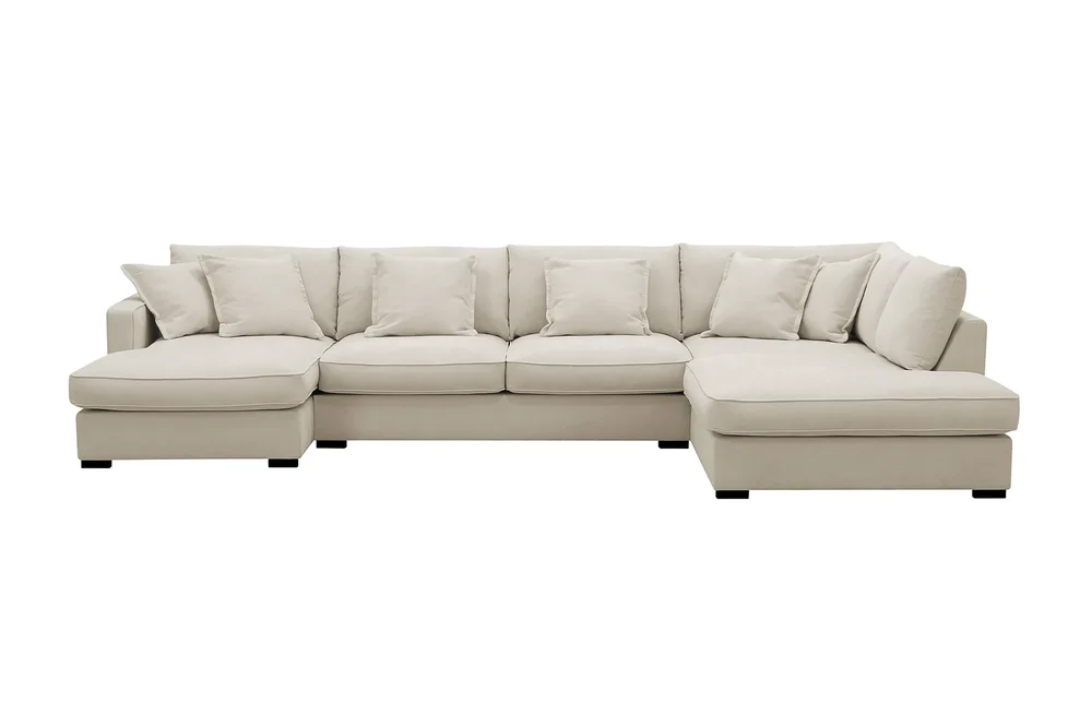 Rossita Lyx 5-seters høyrevendt U-formet ekstra dyp sofa med divan og sjeselong i stoff v:2295046 Rossita Lyx 5-seters høyrevendt U-formet ekstra dyp sofa med divan og sjeselong i stoff v:2295046