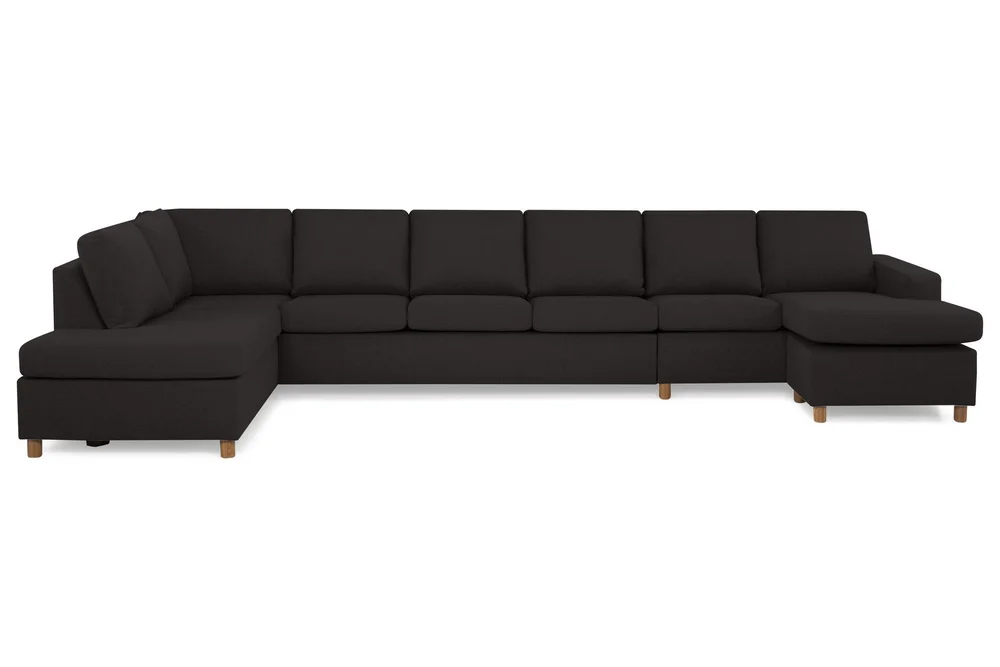 Crazy 6-seters Venstrevendt U-formet XX-Large Sofa med Divan og Sjeselong i Stoff v:9593511