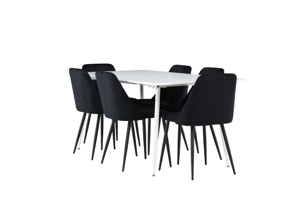 Silar Spisegruppe 180 cm Rektangulær med 6 Night stoler v:3119036