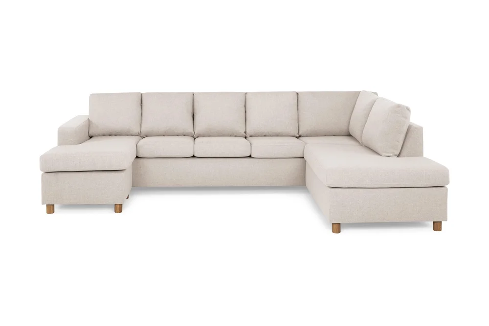 Crazy 5-seters Høyrevendt U-formet X-Large Sofa med Divan og Sjeselong i Stoff v:1892809
