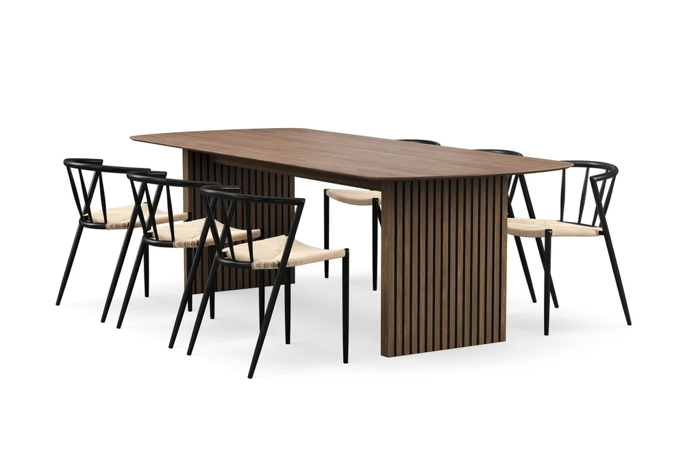 Richeto spisebord 240 cm med 6 Winston spisestoler v:2072219