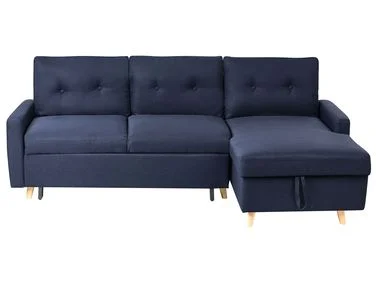 Hjørnesovesofa 4-seters FLAKK Med oppbevaring Marineblå Venstrevendt v:9979261 Hjørnesovesofa 4-seters FLAKK Med oppbevaring Marineblå Venstrevendt v:9979261