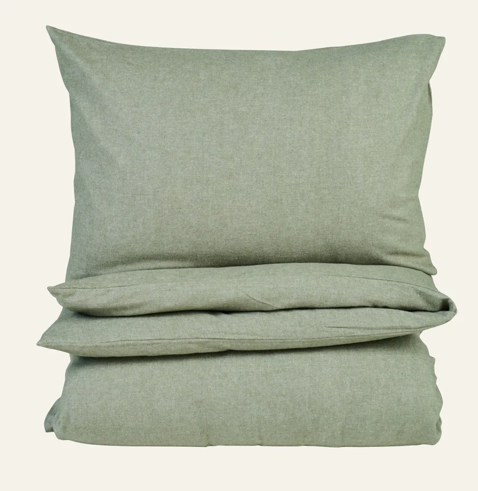 Garnfarget flanell sengesett olivengrønn – 140×200 cm v:4864969 Garnfarget flanell sengesett olivengrønn – 140×200 cm v:4864969