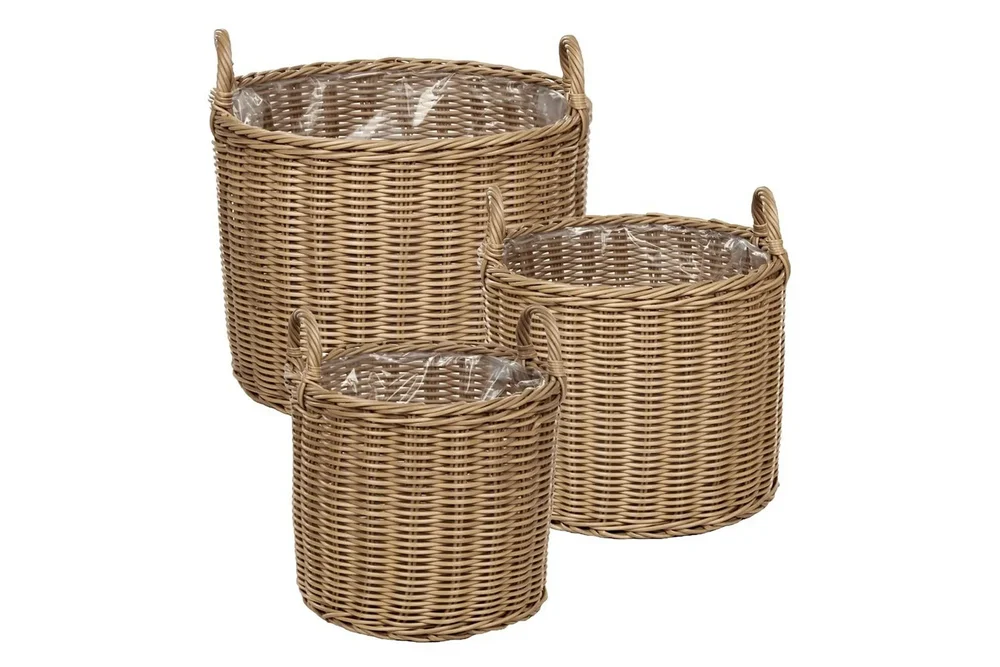 Trädgårdskruka Beliani Pendula set om 3 Brun Nature v:1378810 Trädgårdskruka Beliani Pendula set om 3 Brun Nature v:1378810