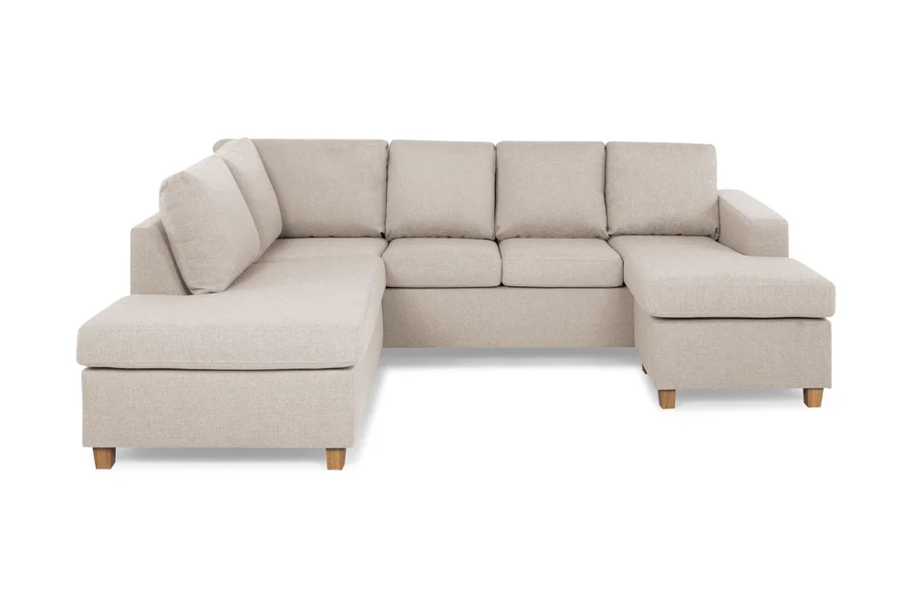 Crazy 4-seters Venstrevendt U-formet Large Sofa med Divan og Sjeselong i Stoff v:6672858