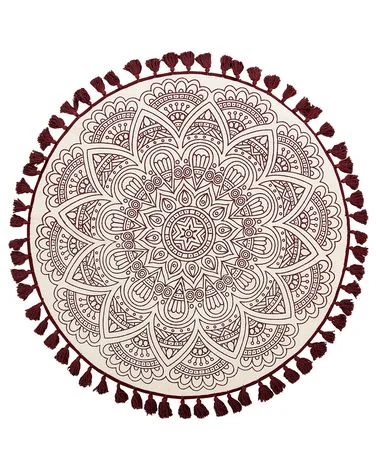 Teppe AYAKLI Rød ø 120 cm Bomull v:6780044 Teppe AYAKLI Rød ø 120 cm Bomull v:6780044