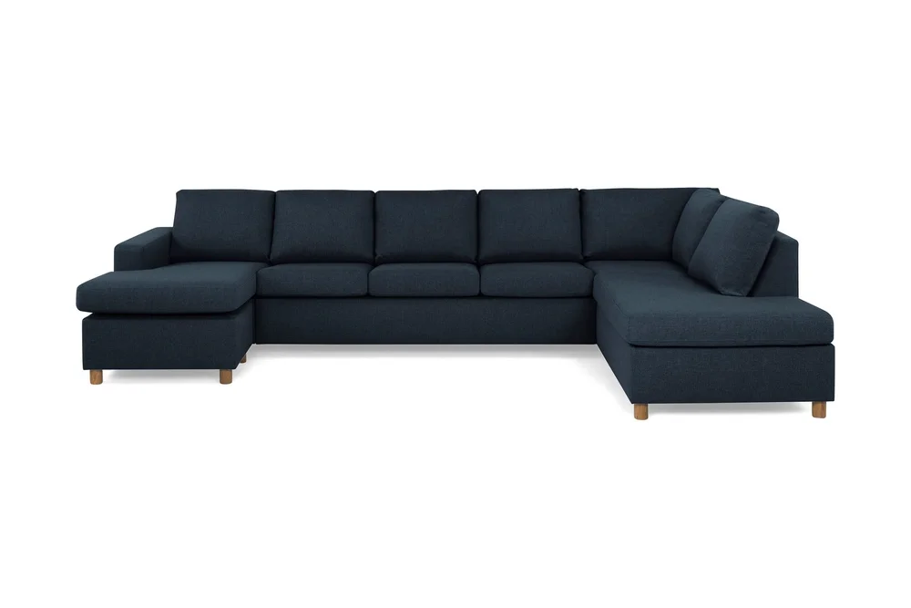Crazy 5-seters Høyrevendt U-formet X-Large Sofa med Divan og Sjeselong i Stoff v:3945147