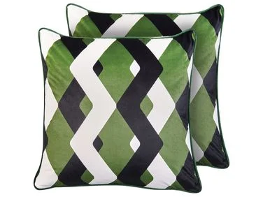 Sett med 2 utendørsputer SWAY Geometrisk mønster 45 x 45 cm Flerfarget v:7276348