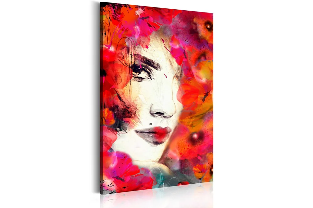 Tavla Woman In Poppies 80x120 cm v:2318075