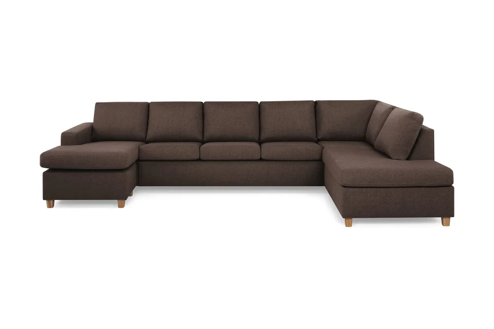 Crazy 5-seters Høyrevendt U-formet X-Large Sofa med Divan og Sjeselong i Stoff v:3317121