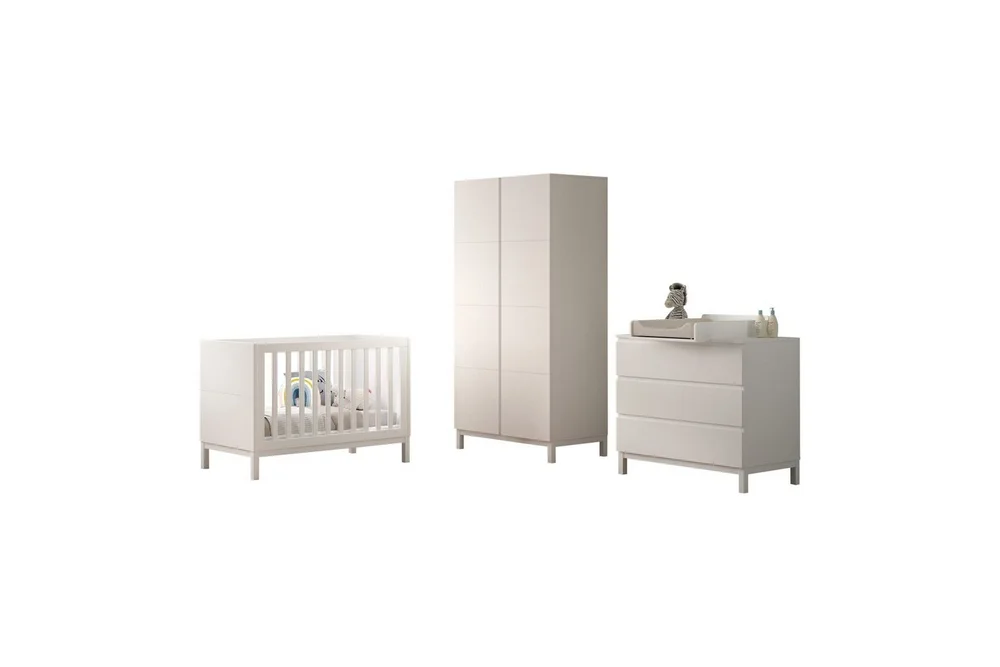 Byrå med skötbord babysäng garderob Jaxx Eva Jaxx White v:5716479