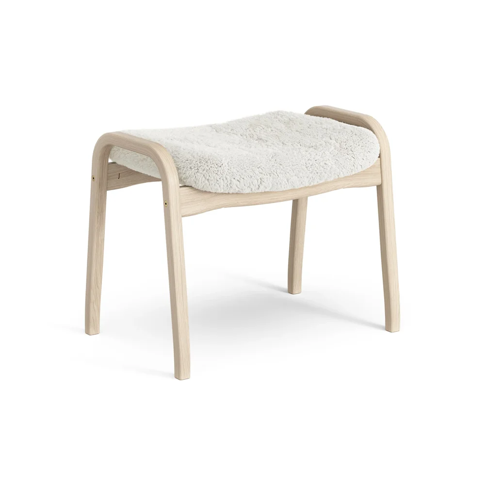 Lamino fotskammel hvitpigmentert eik/saueskinn v:5882966