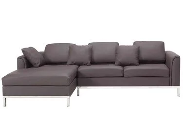 Hjørnesofa 4-seters OSLO Ekte skinn Brun Høyrevendt v:4520214 Hjørnesofa 4-seters OSLO Ekte skinn Brun Høyrevendt v:4520214