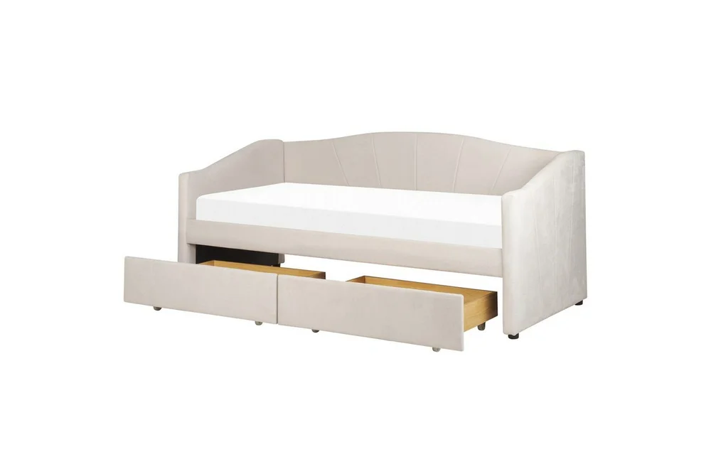 Enkelsäng Beliani Vittel med förvaring Beige Beige v:5797941