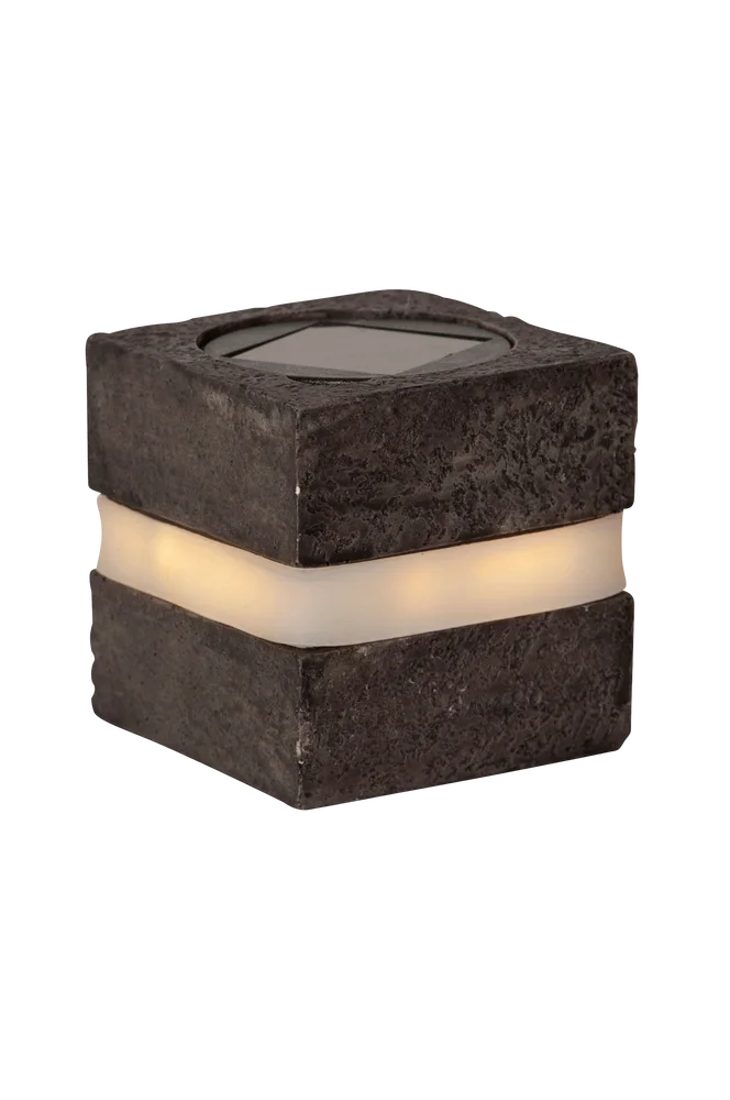 Solcelledekor Stonecube – Grå – Belysning | m v:3350750