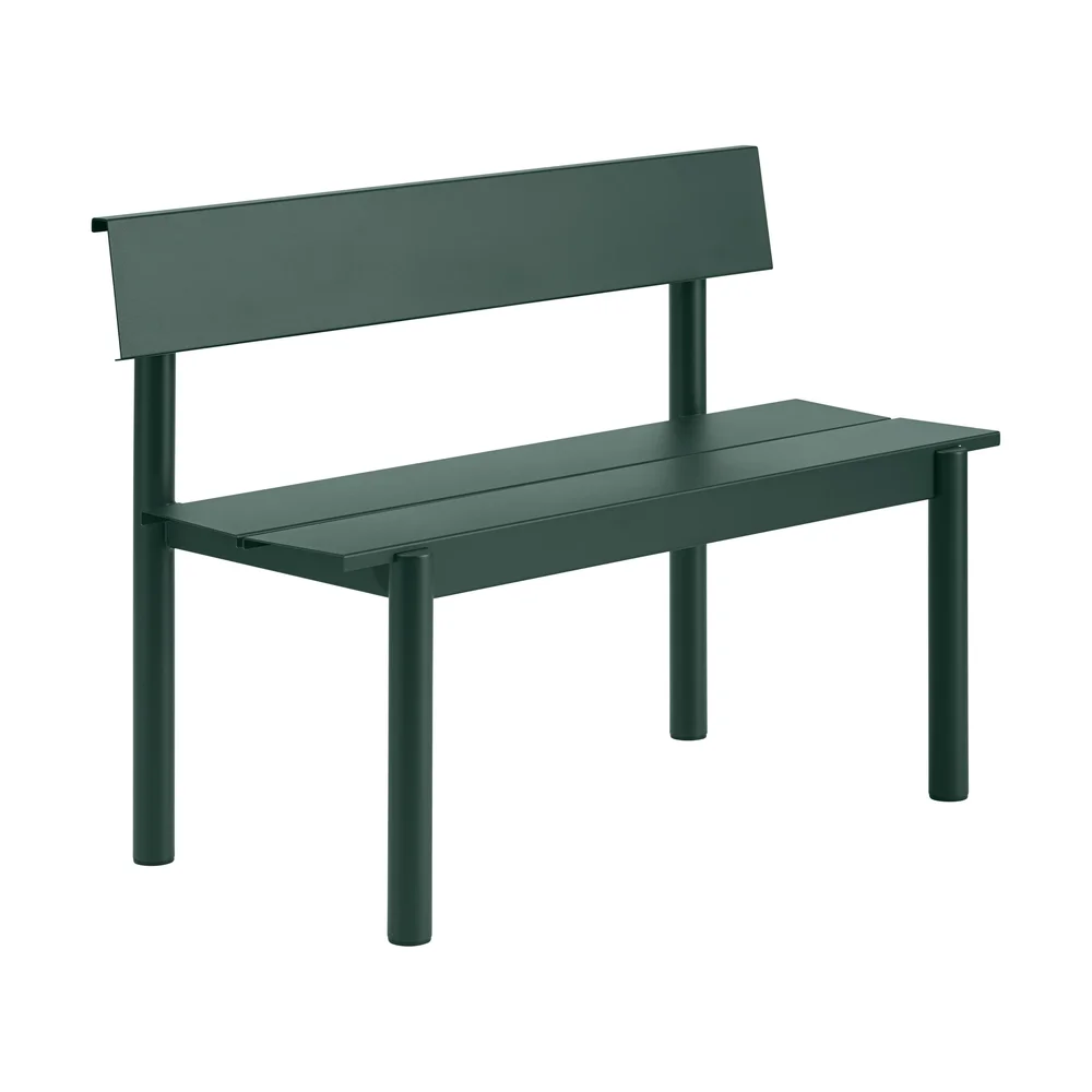 Linear Steel benk med ryggstøtte v:7713422 Linear Steel benk med ryggstøtte v:7713422