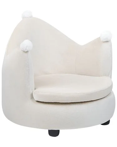Lenestol til barn Krone VEGA Fløyel Lys beige v:1169680