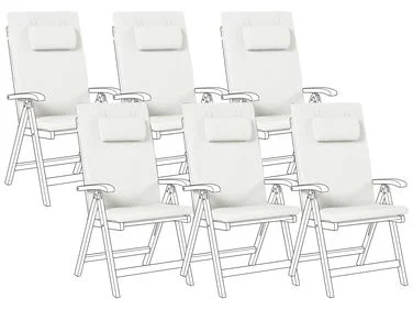 Sett med 6 rygg-/sitteputer JAVA/AMANTEA PREMIUM 50 x 71 cm Off white v:3907570