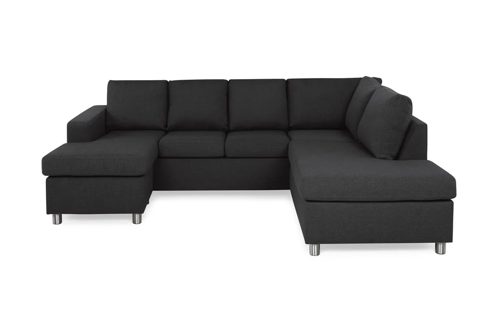 Crazy 4-seters Høyrevendt U-formet Large Sofa med Divan og Sjeselong i Stoff v:8622858