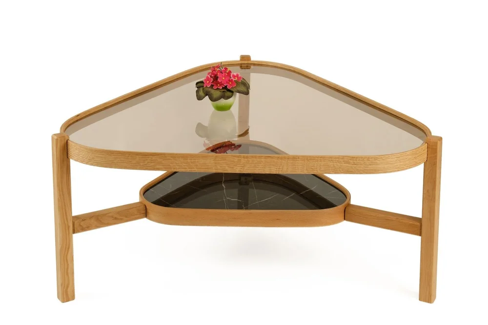 Salongbord Wallxpert Capella (95 x 48 x 95 cm) Eik svart marmor v:3304602