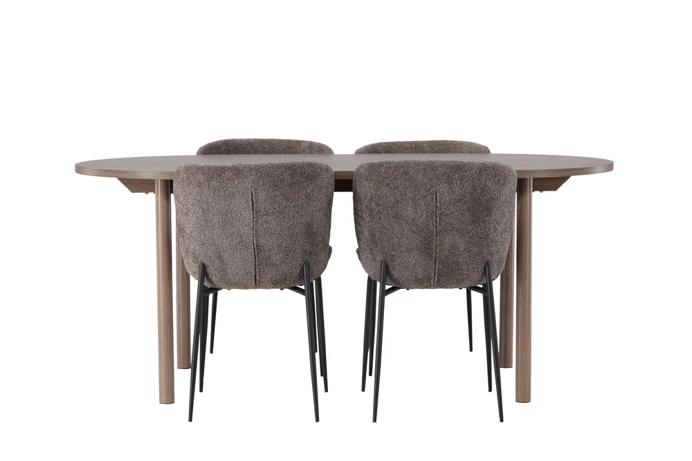 Andy Spisegruppe 180 cm Oval med 4 Modesto Stoler v:6445884 Andy Spisegruppe 180 cm Oval med 4 Modesto Stoler v:6445884