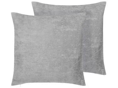 Sett med 2 pynteputer NOLANA 45 x 45 cm Grå Ensfarget v:4237643 Sett med 2 pynteputer NOLANA 45 x 45 cm Grå Ensfarget v:4237643