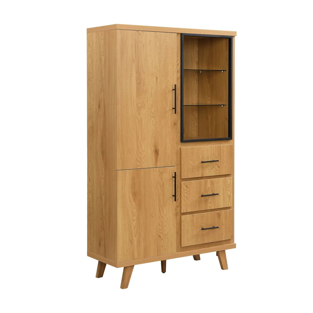 Elvik høyskap 188 cm i MDF med dører og skuffer v:9429546 Elvik høyskap 188 cm i MDF med dører og skuffer v:9429546