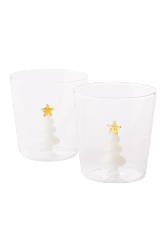 XMAS TREE glass uten stett 2-pakke - Transparent - Kjøkken & husholdning | m v:1277130