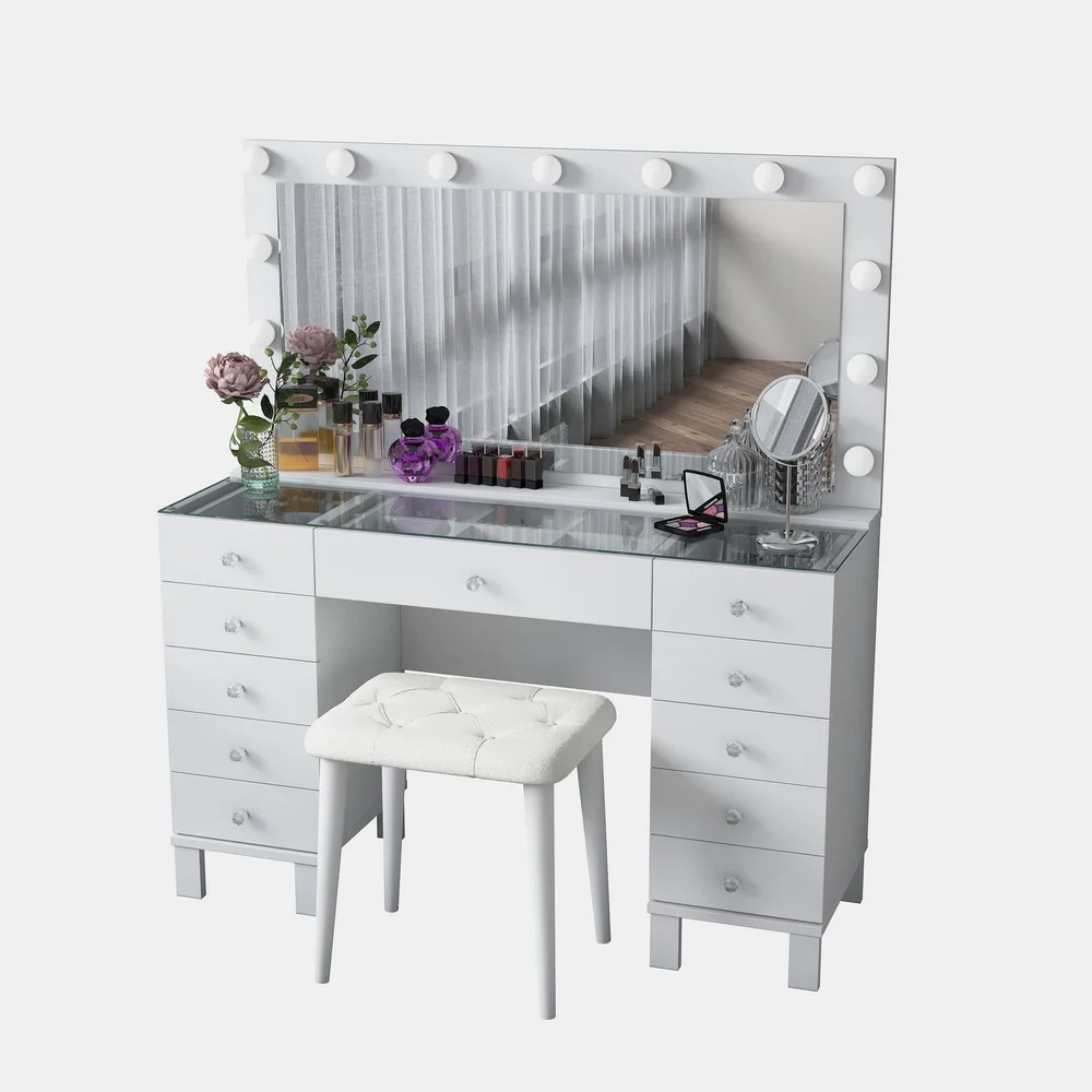 Sminkebord Wallxpert Mira Shelf BJ163 (120 x 133,6 x 40 cm) Hvit v:6600353