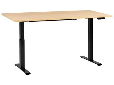 Elektrisk justerbart skrivebord DESTINES 180 cm 72 cm Svart/lysebrun v:3461512 Elektrisk justerbart skrivebord DESTINES 180 cm 72 cm Svart/lysebrun v:3461512