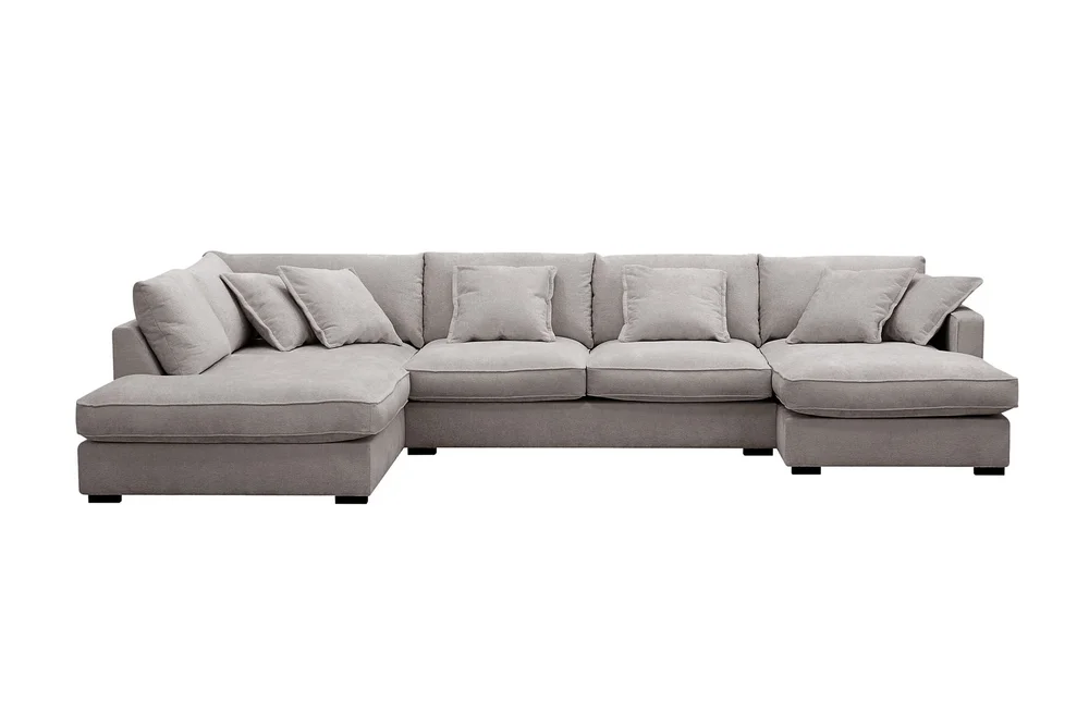 Rossita Lyx 5-seters venstrevendt U-formet ekstra dyp sofa med divan og sjeselong i chenille v:9070091 Rossita Lyx 5-seters venstrevendt U-formet ekstra dyp sofa med divan og sjeselong i chenille v:9070091