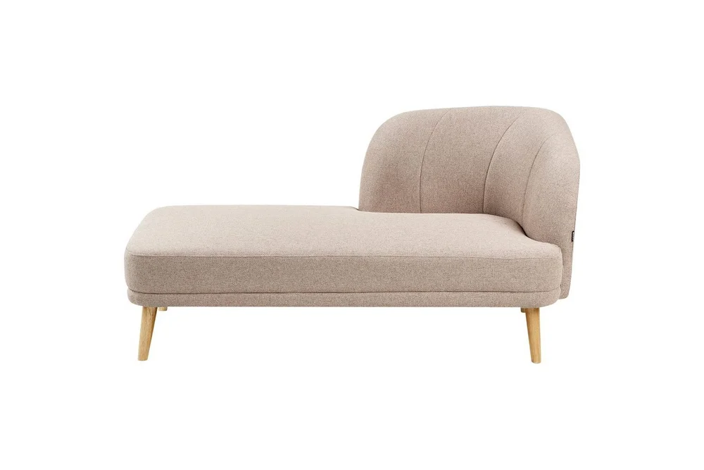Schäslong Beliani Tanlay Beige, ljust trä, Högervänd Brown||Light colored wood Right-faced v:6332894