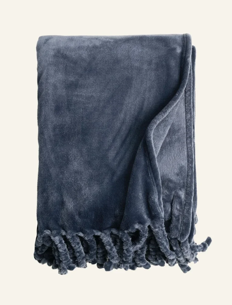 Fleecepledd mørk blå – 130×170 cm v:3113275