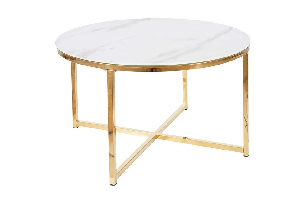 Salmaise Sofabord 80 cm Rundt Marmormønster v:7930637 Salmaise Sofabord 80 cm Rundt Marmormønster v:7930637
