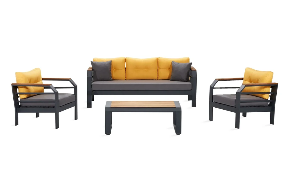 Lassento Cafésett 197 cm + 3-seters Sofa + 2 Lenestoler v:6854339 Lassento Cafésett 197 cm + 3-seters Sofa + 2 Lenestoler v:6854339