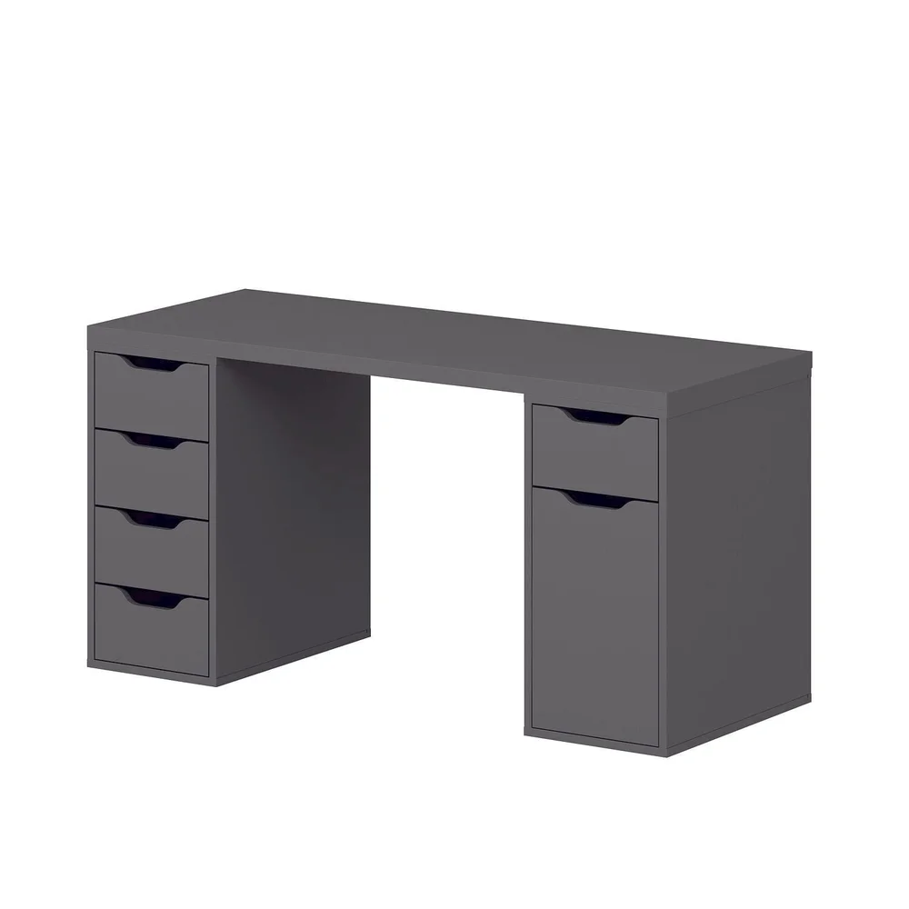 Skrivebord Kalune Design Alen 150 cm (150 x 75 x 60 cm) Antrasitt 5 skuffer v:1836799