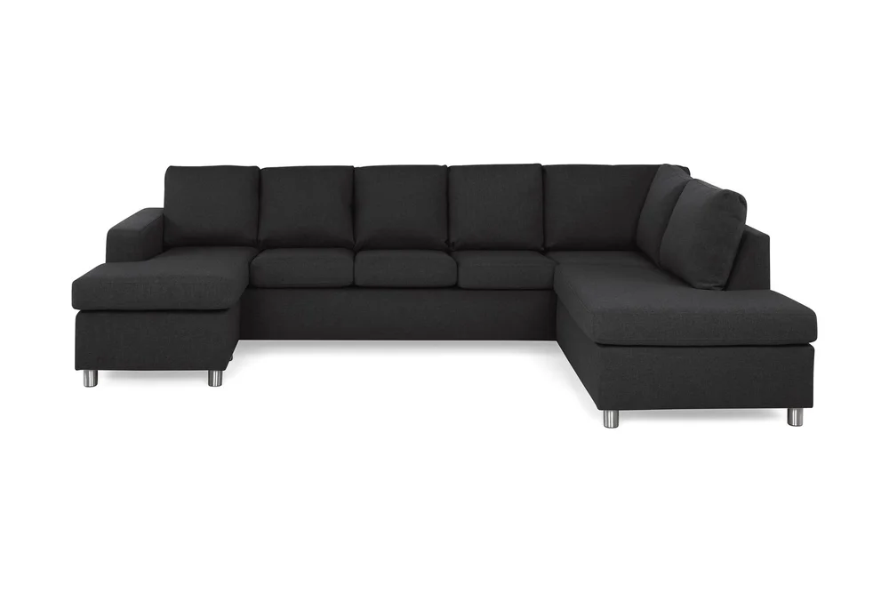 Crazy 5-seters Høyrevendt U-formet X-Large Sofa med Divan og Sjeselong i Stoff v:4572112
