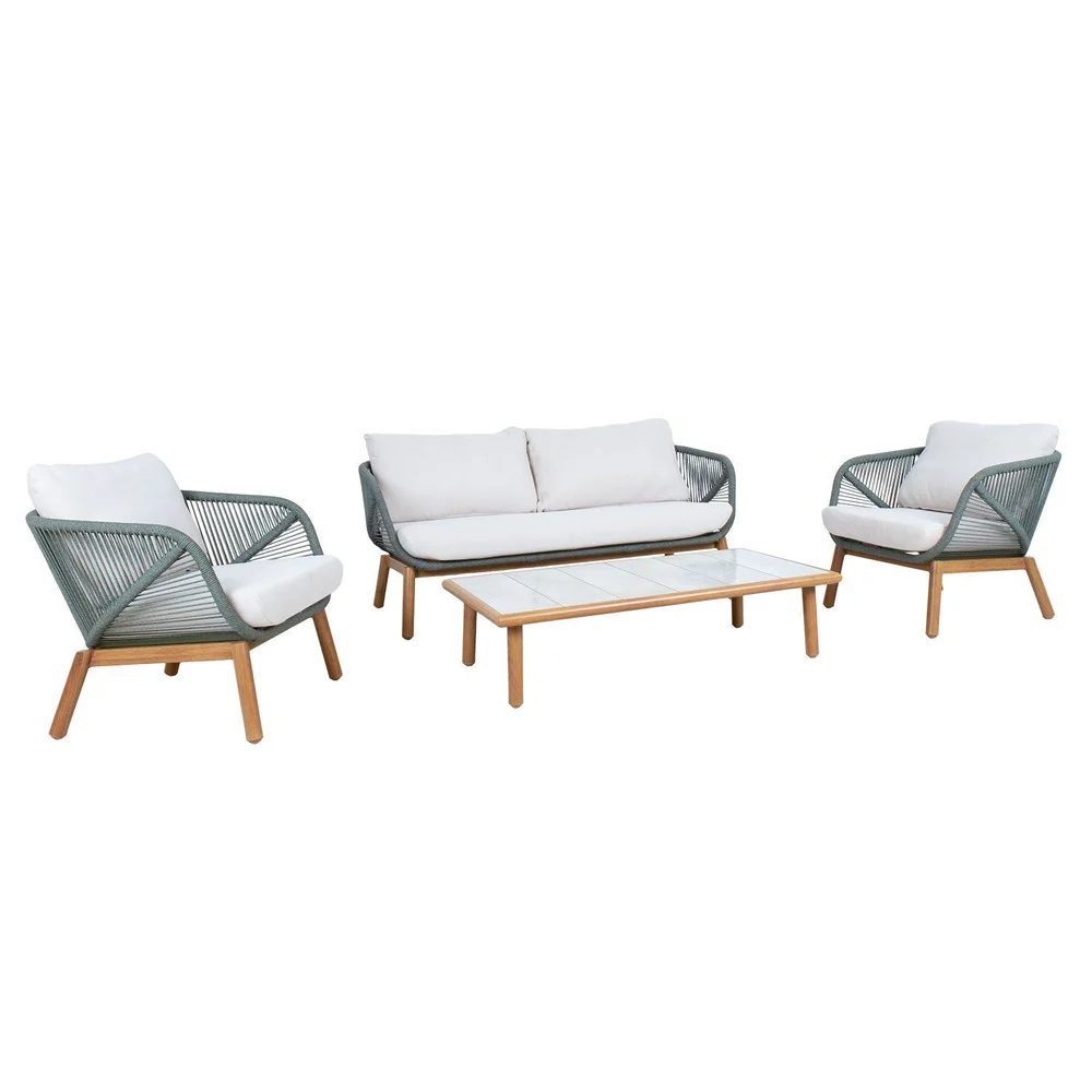Hagemøbelsett HOME4YOU Tuxedo bord, sofa og 2 stoler v:3544874