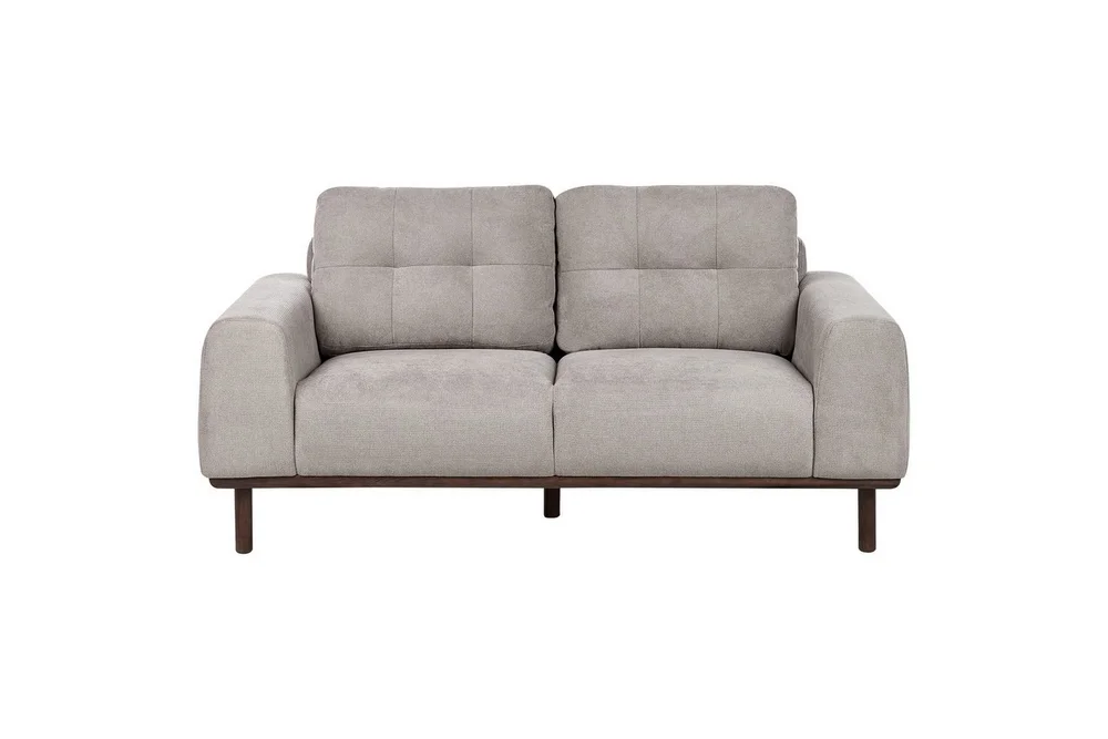 2-sitssoffa Beliani Laurila Beige, mörkt trä Grey||Dark colored wood v:7941553 2-sitssoffa Beliani Laurila Beige, mörkt trä Grey||Dark colored wood v:7941553