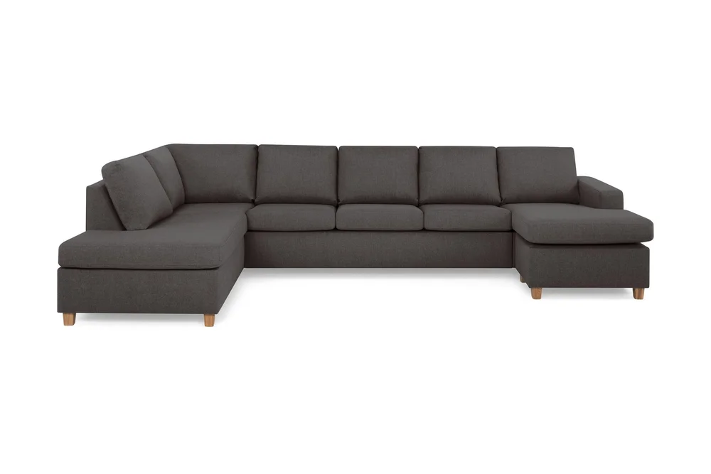 Crazy 5-seters Venstrevendt U-formet X-Large Sofa med Divan og Sjeselong i Stoff v:1128841 Crazy 5-seters Venstrevendt U-formet X-Large Sofa med Divan og Sjeselong i Stoff v:1128841