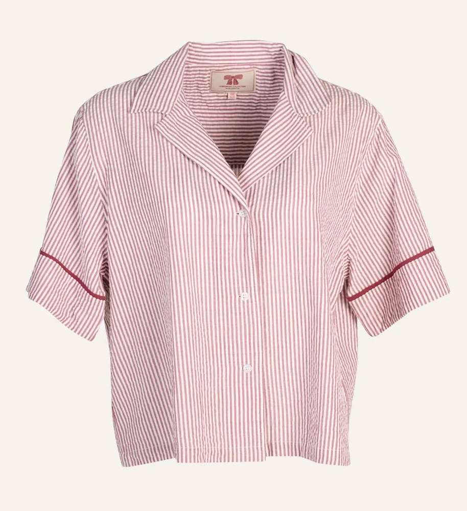 Pyjamasskjorte burgunder – one size v:7792563