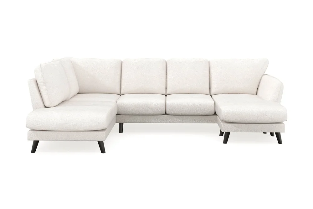 Trend Lyx 4-seters Høyrevendt U-formet Sofa med Divan og Sjeselong i Bouclé v:2995085