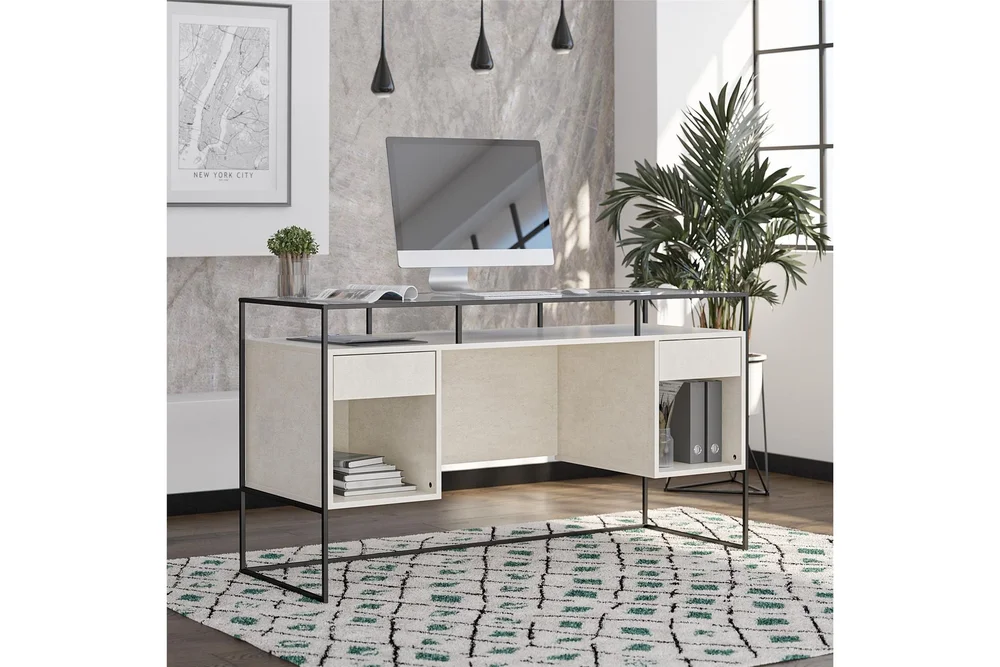 Bradford Skrivebord 139 cm Grå v:1547532 Bradford Skrivebord 139 cm Grå v:1547532