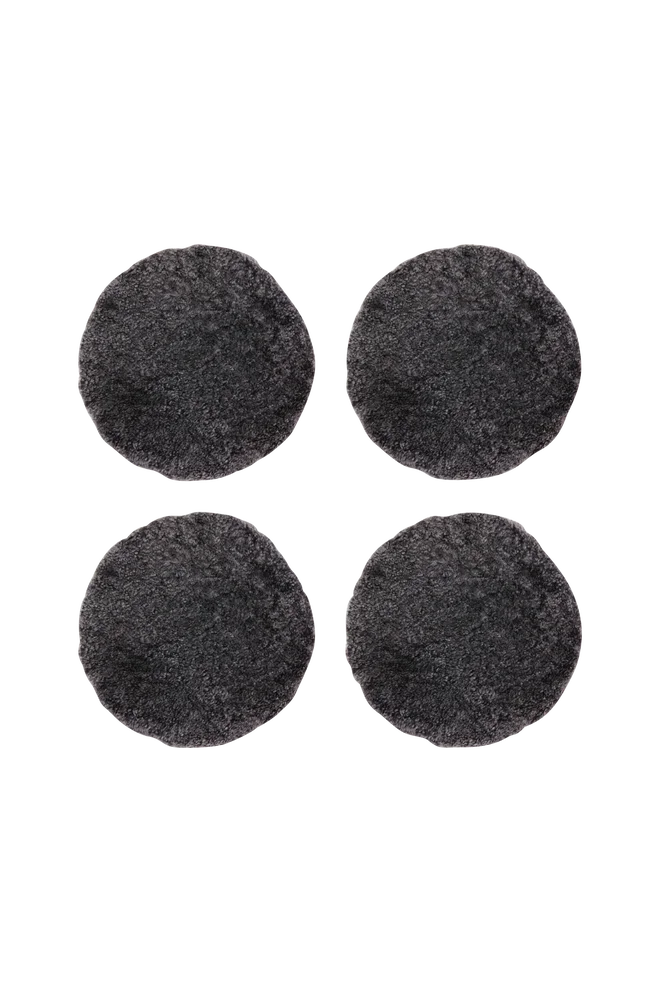 Saueskinnspute Round Curly 4-pakning – Grå – Tekstiler | m v:9423014