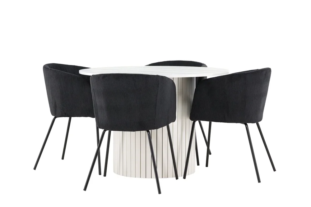 Härön Spisegruppe 110 cm Rund med 4 Berit stoler v:4925729