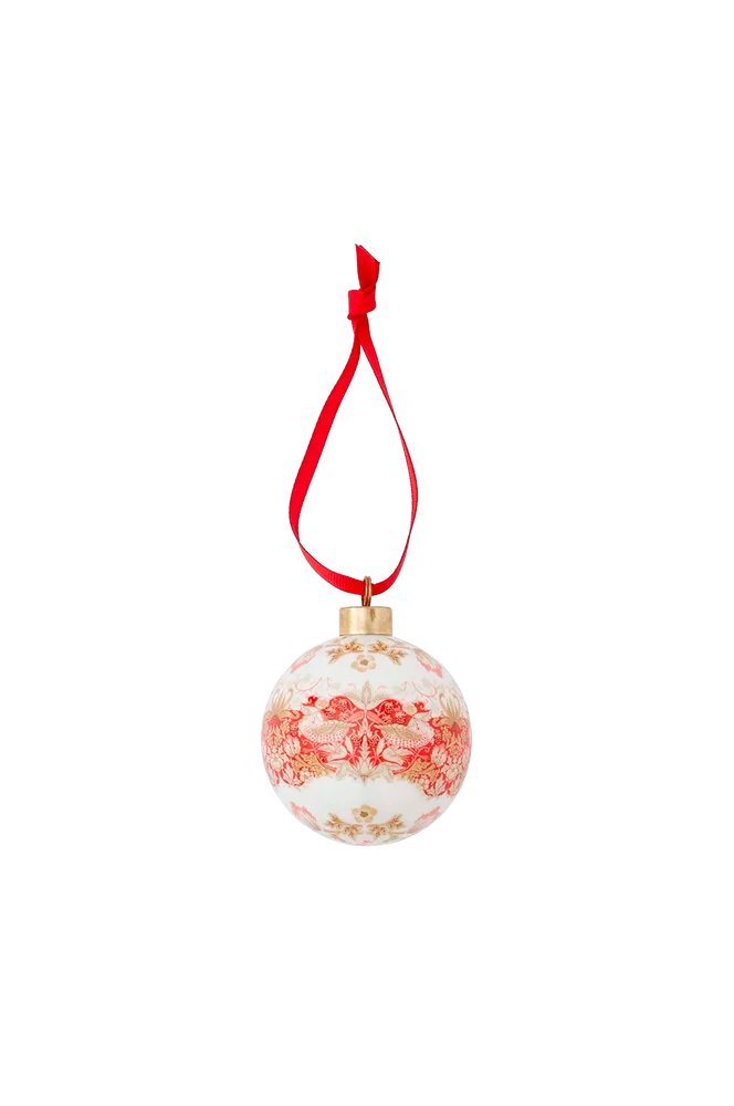 Bauble Strawberry Thief, Madder 7.5cm – Rød – Dekor | m v:9906281