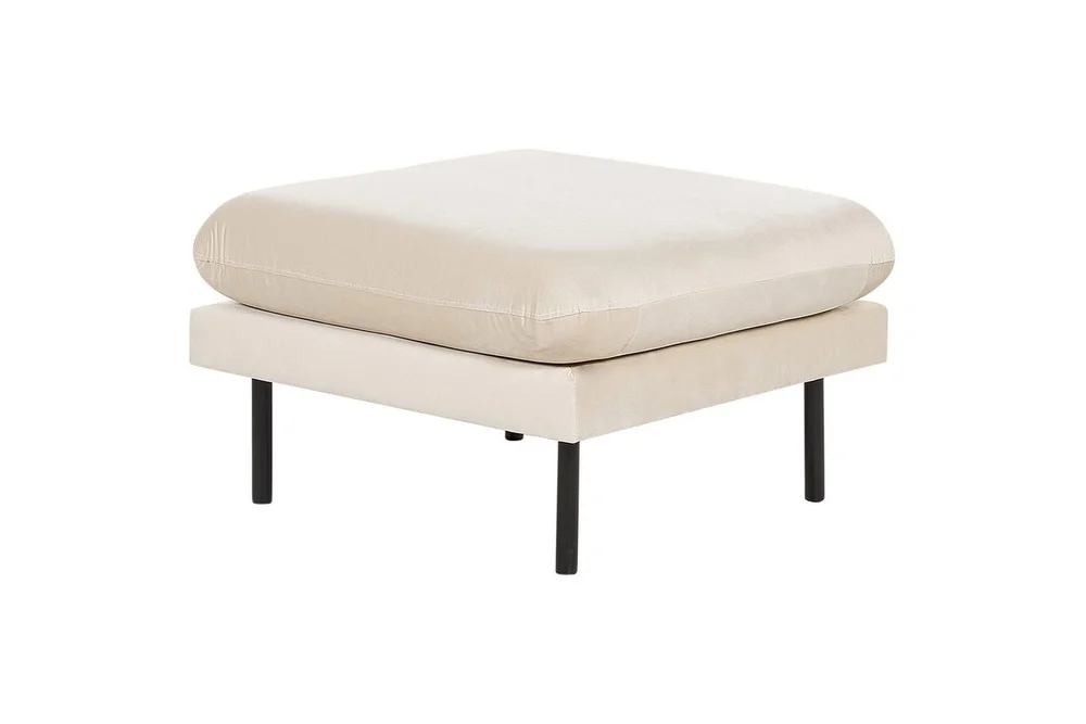 Fotpall Vinterbro Lysebeige/svart, Fløyel v:9187848